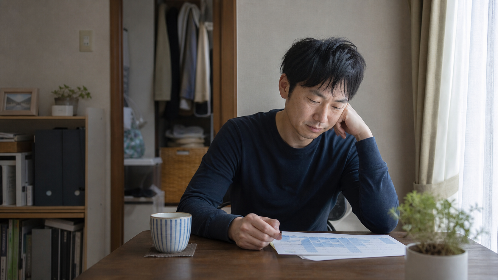 夜勤から日勤への転職予定を確認する会社員