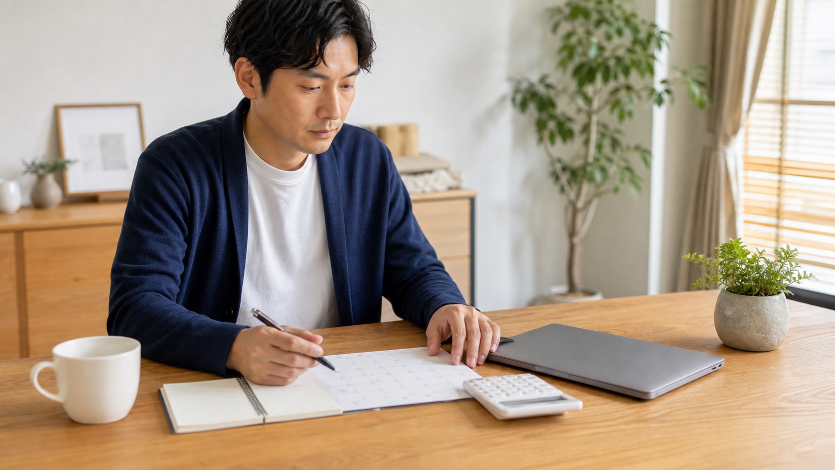 転職後の初給料までの家計を確認する会社員