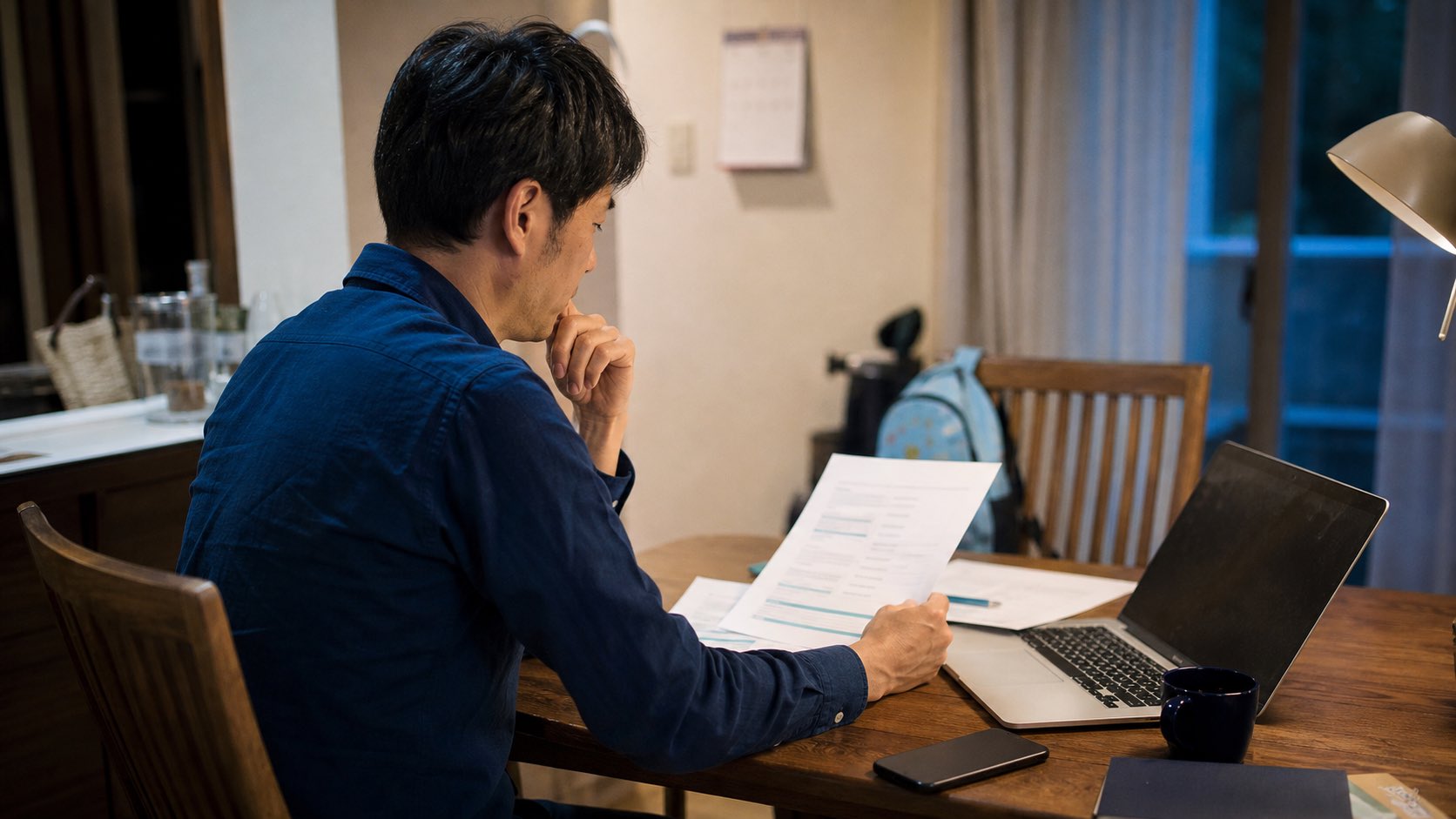 専門職求人の条件を自宅で比較する会社員